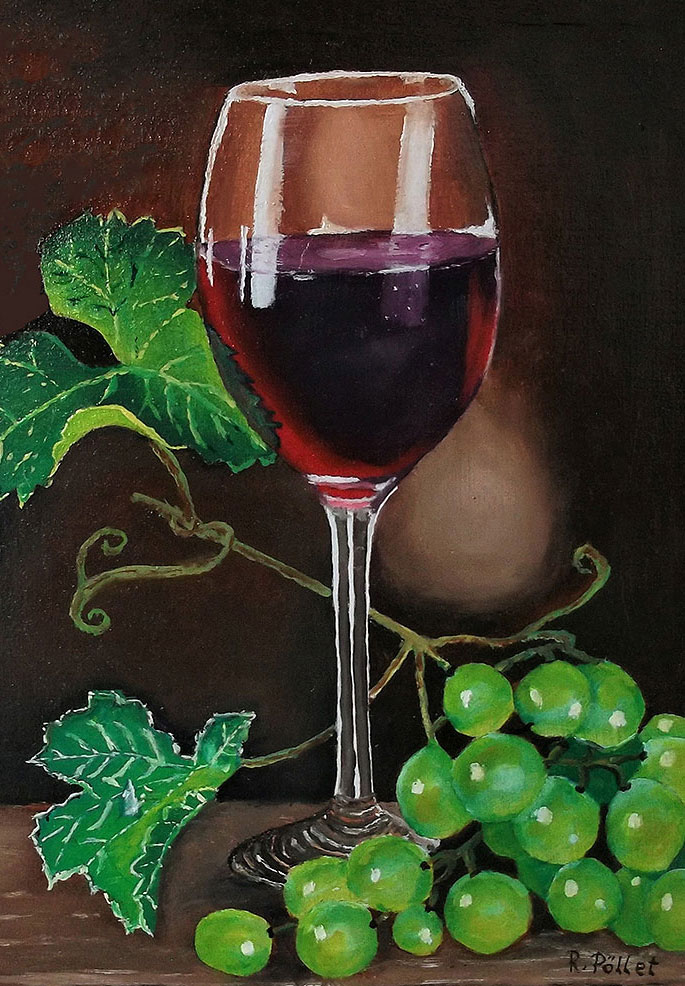Glas mit Rotwein